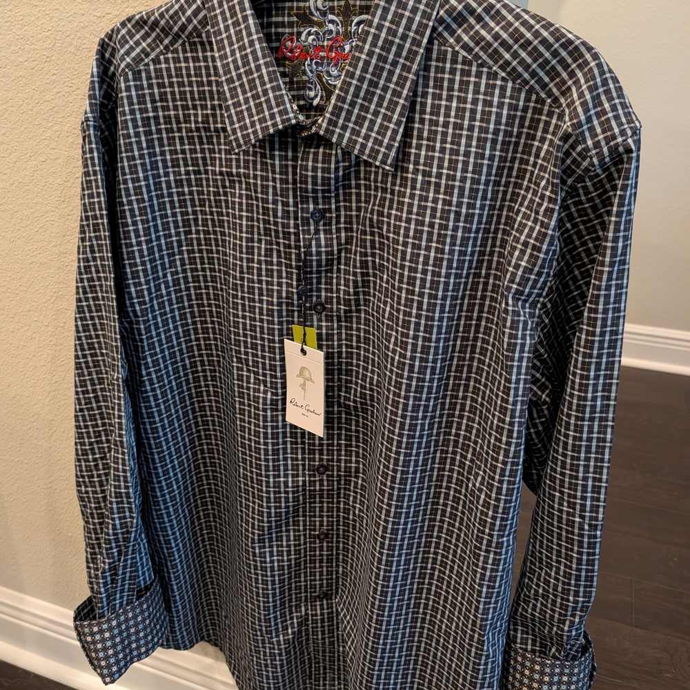 Robert Graham Everyday Black and White Plaid Shirt NEW
